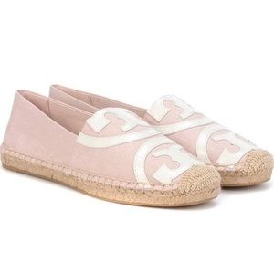 Tory Burch Poppy Logo Espadrille Flat Pi Size 8